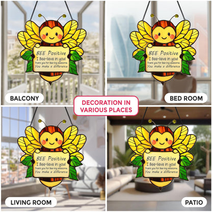 Netecom Acrylic Bee Sunflower Suncatcher, Emotional Support Gift, Inspirational Window Art for Home, Office, Teacher Appreciation