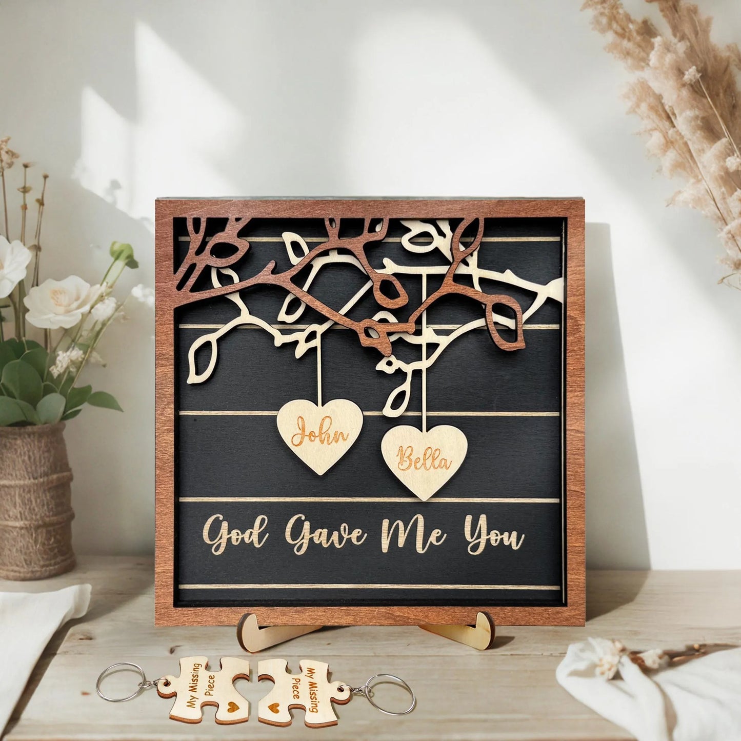 Netecom Personalized Couple Keychain Gift Custom Matching Keychains Anniversary Gift for Boyfriend Girlfriend Valentine's Day Gift for Him & Her Custom Couple Keychain