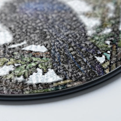 Netecom Raven Stained Glass Suncatcher – Gothic Crow and Dead Leaves Window Hanging, Dark Nature Decor for Garden, Housewarming Gift