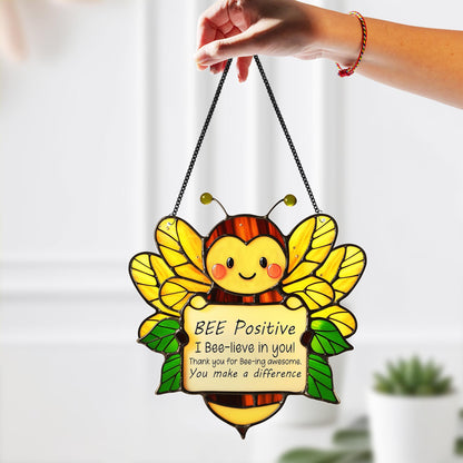 Netecom Acrylic Bee Sunflower Suncatcher, Emotional Support Gift, Inspirational Window Art for Home, Office, Teacher Appreciation