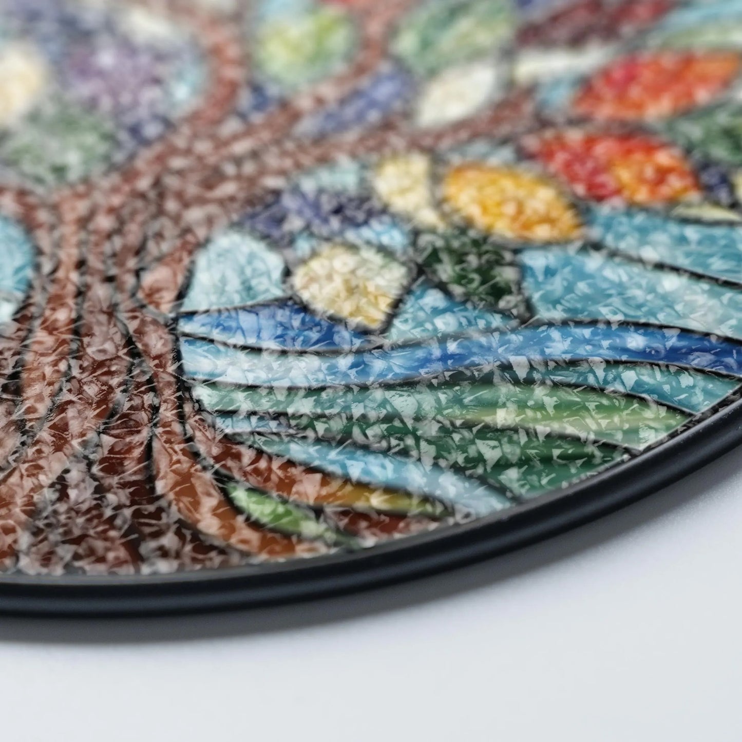 Netecom Personalized Tree of Life Stained Glass Suncatcher, Custom Window Hanging, Crystal Sun Catcher Home Decor Gift, Spiritual Glass Ornament