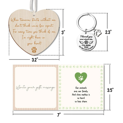 Netecom Personalized Dog Memorial Suncatcher Gift Set – Pet Loss Ornament, Sympathy Keychain and Card, You Were My Favorite Hello Remembrance Gift