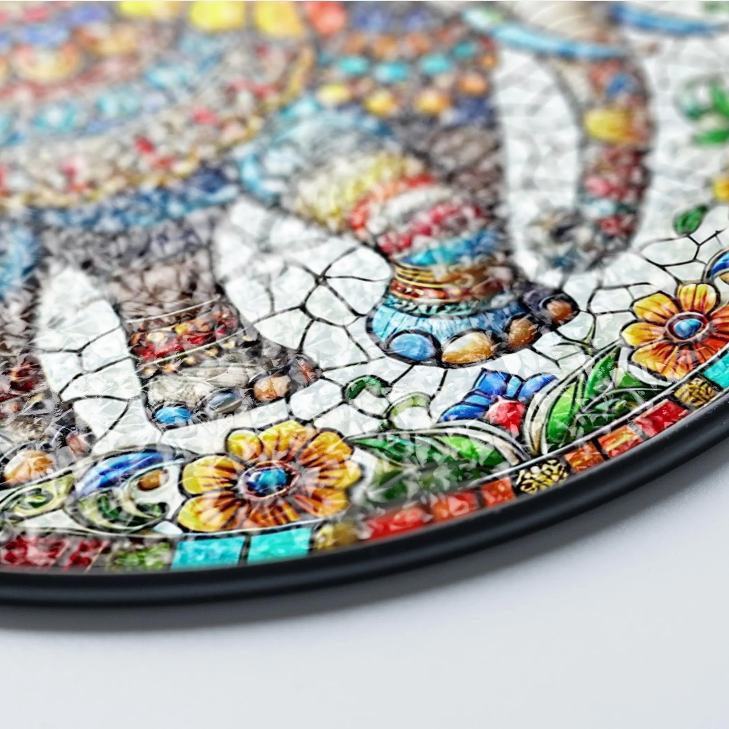 Netecom Elephant Stained Glass Suncatcher – Mandala Elephant Window Hanging Decor, Nature Animal Art, Gift for Elephant Lovers, Mom and Friends