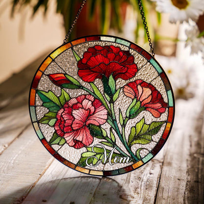 Netecom Iris Flowers Stained Glass Suncatcher – February Birth Month Flower, Wildflower Nature Lover Gift for Mom, Grandma, Couples, Valentine’s Day Gift