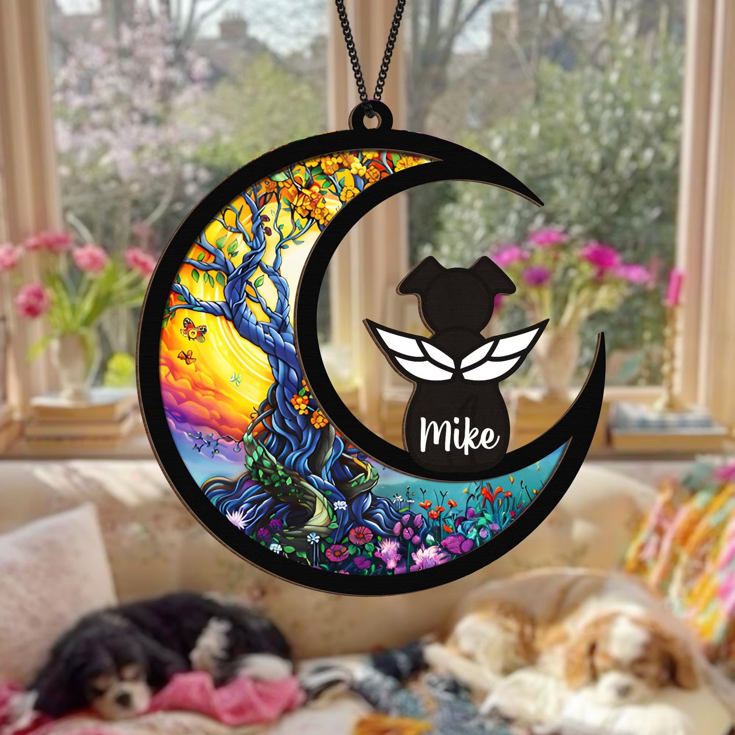 Netecom Custom Dog Memorial Suncatcher – Personalized Pet Loss Gift, Dog Paw Sympathy Keychain, You Were My Favorite Hello Ornament, Dog Mom Sympathy Gift