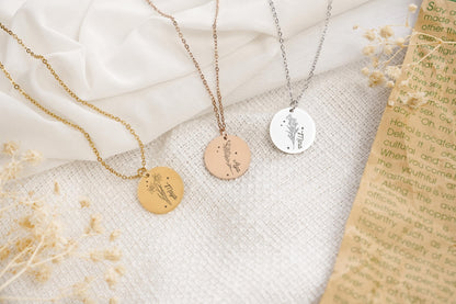 Netecom Birth Flower Necklace for Women, Meaningful Jewelry Gift for Mom Grandma Friend