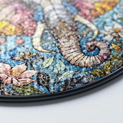 Netecom Elephant Stained Glass Suncatcher – Window Hanging Decor, Elephant Ornament Gift for Elephant Lovers, Nature and Animal Decor for Mom