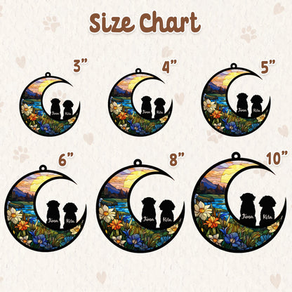 Netecom 2-3 Pets Passing Away Memorial Ornament – Dog & Cat Memorial Suncatcher, Loss of Pet Sympathy Gift, Dog Mom Stained Glass, Rainbow Bridge Remembrance