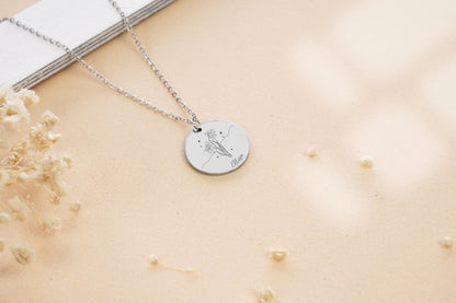 Netecom Birth Flower Necklace for Women, Meaningful Jewelry Gift for Mom Grandma Friend