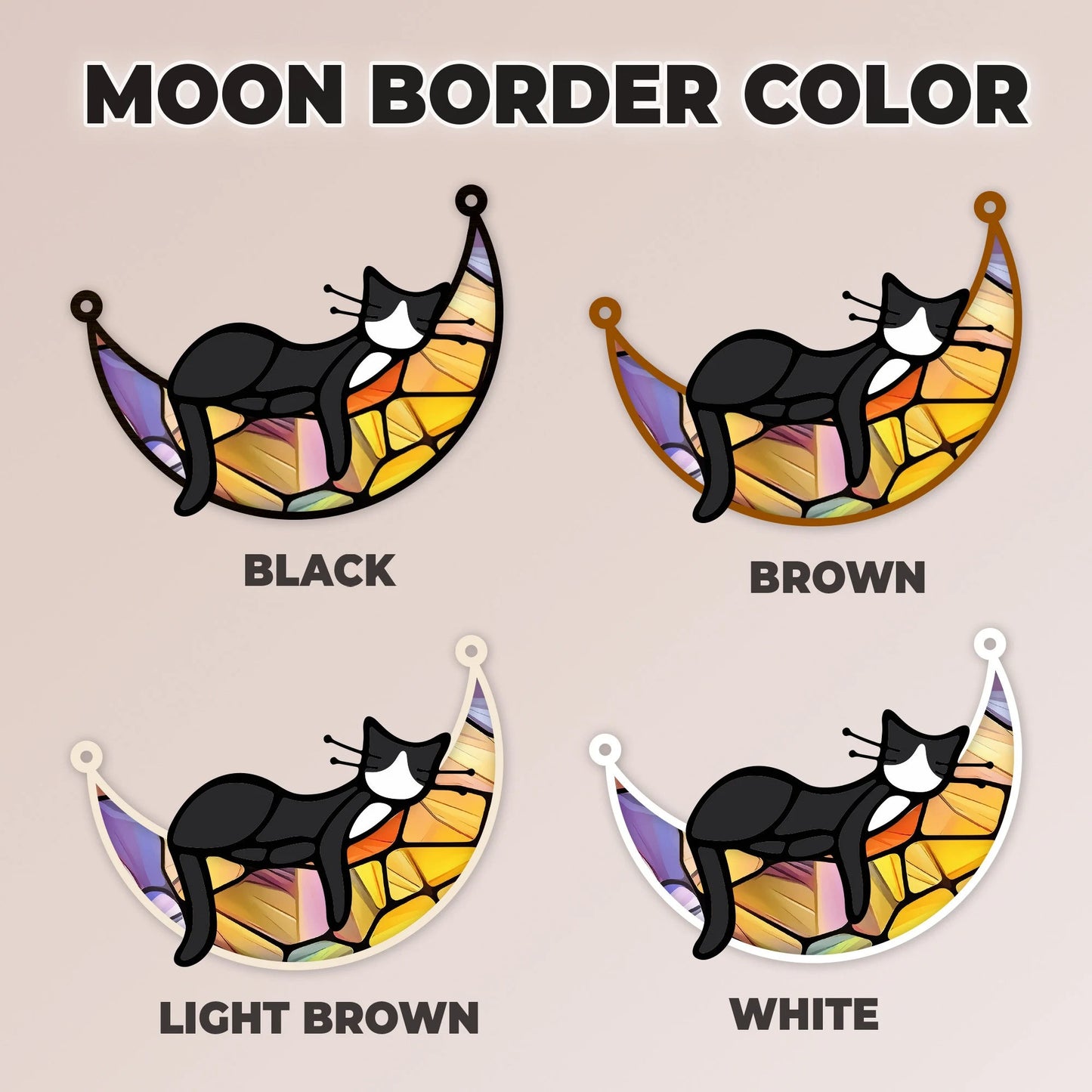 Netecom Sleeping Cat on Moon Memorial Suncatcher – Personalized Pet Loss Sympathy Gift, Acrylic Ornament for Cat Lovers, Pet Remembrance for Cat Passing