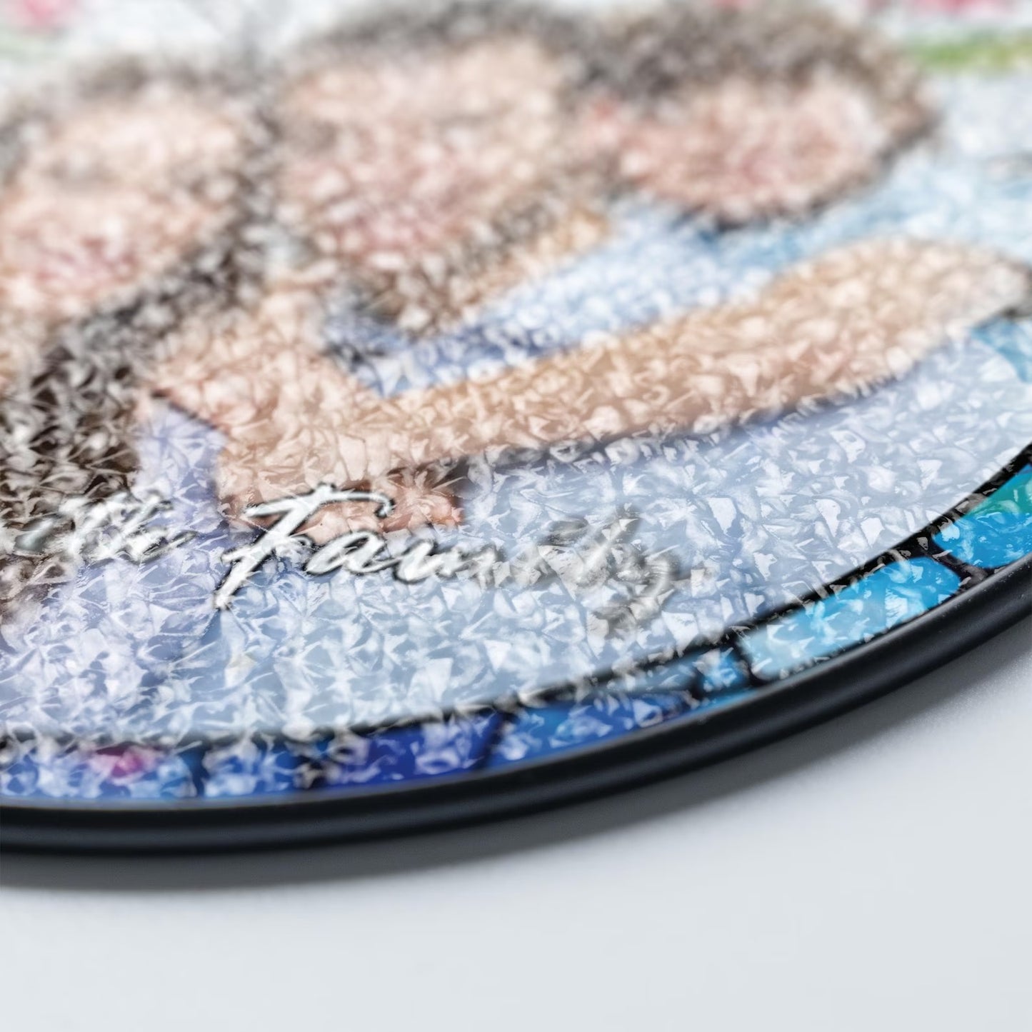 Netecom Personalized Family Photo Stained Glass Suncatcher – Custom Family Portrait Window Hanging, Gift for Mom Dad Grandma Couple Wedding Christmas