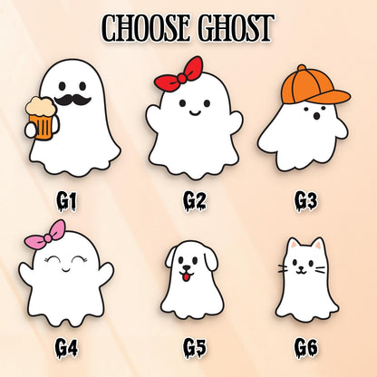 Netecom Personalized Halloween Ghost Family Wooden Frame Our Boo Crew Custom Name Sign Cute Spooky Home Decor Halloween Family Wall Art