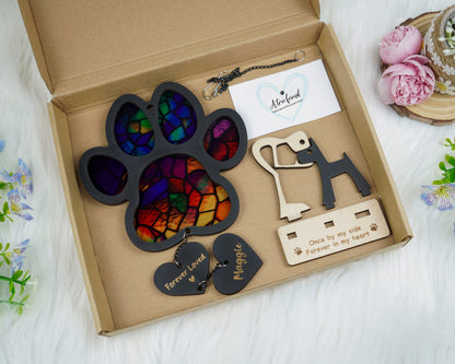 Netecom Dog Memorial Suncatcher – Personalized Pet Loss Sympathy Gift, Rainbow Bridge Pet Ornament, Dog Remembrance Window Hanging, Cat & Dog Memorial Decor