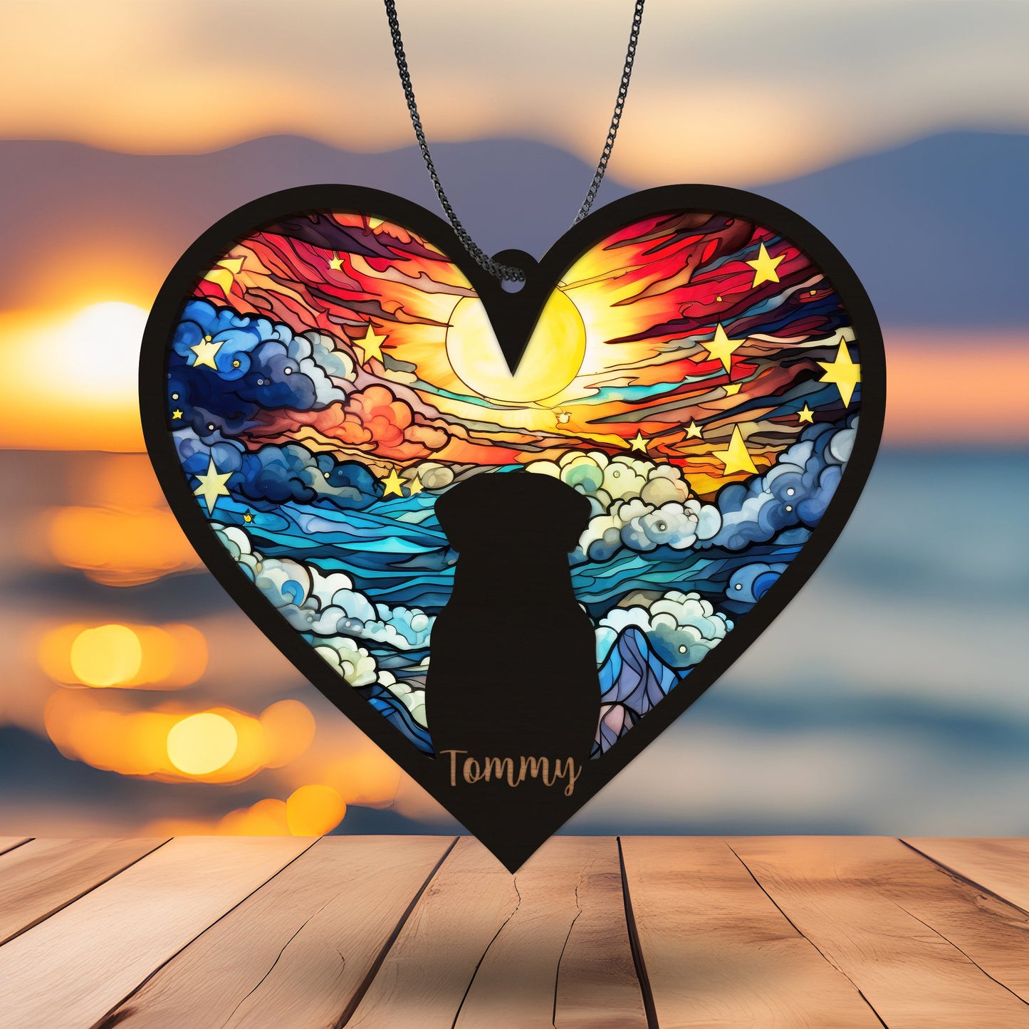 Netecom Dog Memorial Suncatcher – Loss of Pet Sympathy Gift, Rainbow Bridge Dog Ornament, Fur Mama Lovers Gift, Dog Mom Pet Loss Gifts