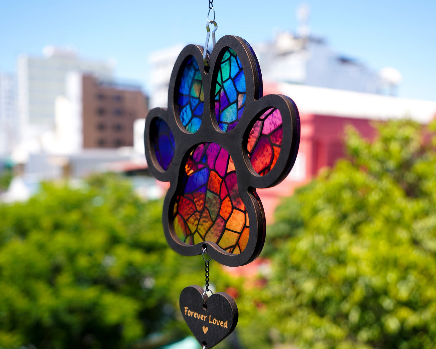 Netecom Dog Memorial Suncatcher – Personalized Pet Loss Sympathy Gift, Rainbow Bridge Pet Ornament, Dog Remembrance Window Hanging, Cat & Dog Memorial Decor