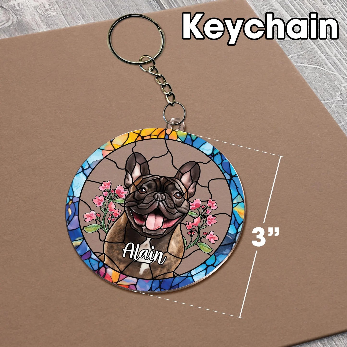 Netecom Personalized Dog Portrait Stained Glass Suncatcher – Custom Pet Memorial, Dog Loss Sympathy Gift, Rainbow Bridge Keepsake, Pet Lover Window Hanging