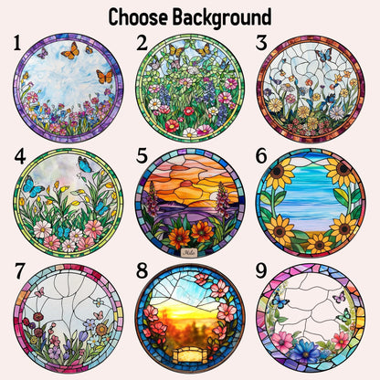 Netecom Personalized Pet Portrait Stained Glass Suncatcher – Dog Memorial Ornament, Custom Dog Portrait from Photo, Pet Memorial Gift, Window Hanging Decor