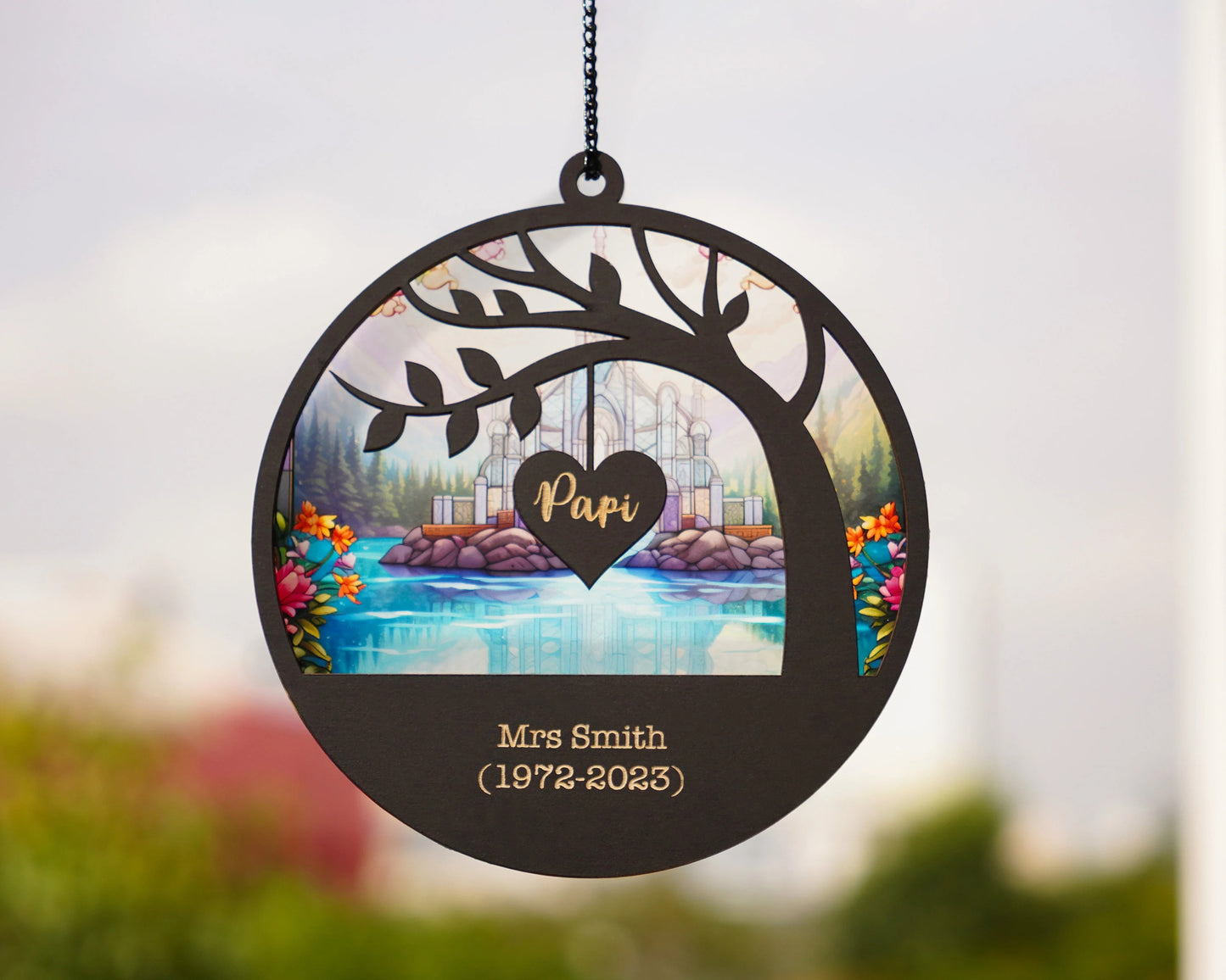 Netecom Personalized Memorial Suncatcher – Sympathy Gift for Loss of Dad Mom, Father in Heaven Memorial, Custom Bereavement Gift