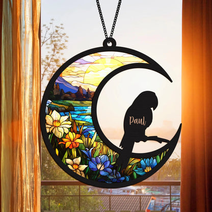 Netecom Cat Memorial Suncatcher – Pet Passing Rainbow Bridge Lightcatcher, Dog, Rabbit, Horse, Parrot, Bird Memorial Gift, Sympathy Condolence Remembrance Gift