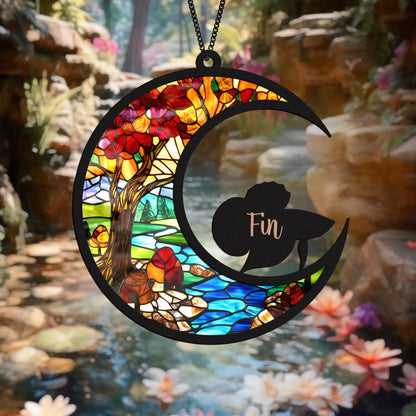 Netecom Cat Memorial Suncatcher – Pet Passing Rainbow Bridge Lightcatcher, Dog, Rabbit, Horse, Parrot, Bird Memorial Gift, Sympathy Condolence Remembrance Gift