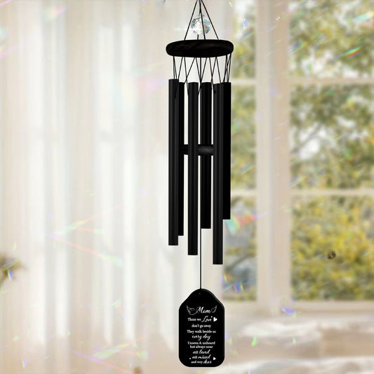 Netecom Personalized Memorial Wind Chimes for Mom – Walnut Wood with Crystal Beads, Heartfelt Poem, and Gift Box
