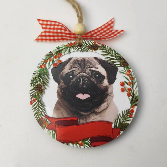 Netecom Personalized Pet Christmas Ornament – Custom Dog & Cat Wooden Decoration with Name Tag & Gift Box