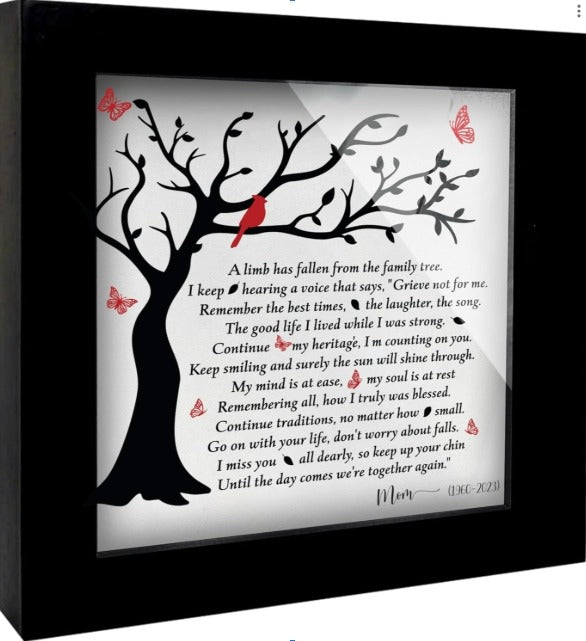 Memorial Frame Gift – Red Cardinal Remembrance Keepsake with Ornament, Keychain & Gift Box