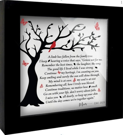 Memorial Frame Gift – Red Cardinal Remembrance Keepsake with Ornament, Keychain & Gift Box