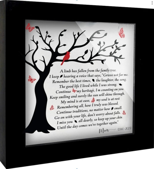 Memorial Frame Gift – Red Cardinal Remembrance Keepsake with Ornament, Keychain & Gift Box