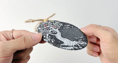 Netecom Slate Stone Hanging Ornament – “A Limb Has Fallen” Cardinal Design, Sympathy Decoration