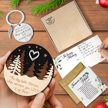 Netecom Merry Christmas Memorial Ornament Set – The Sky Looks Different When Someone You Love Is Up There Gift Box