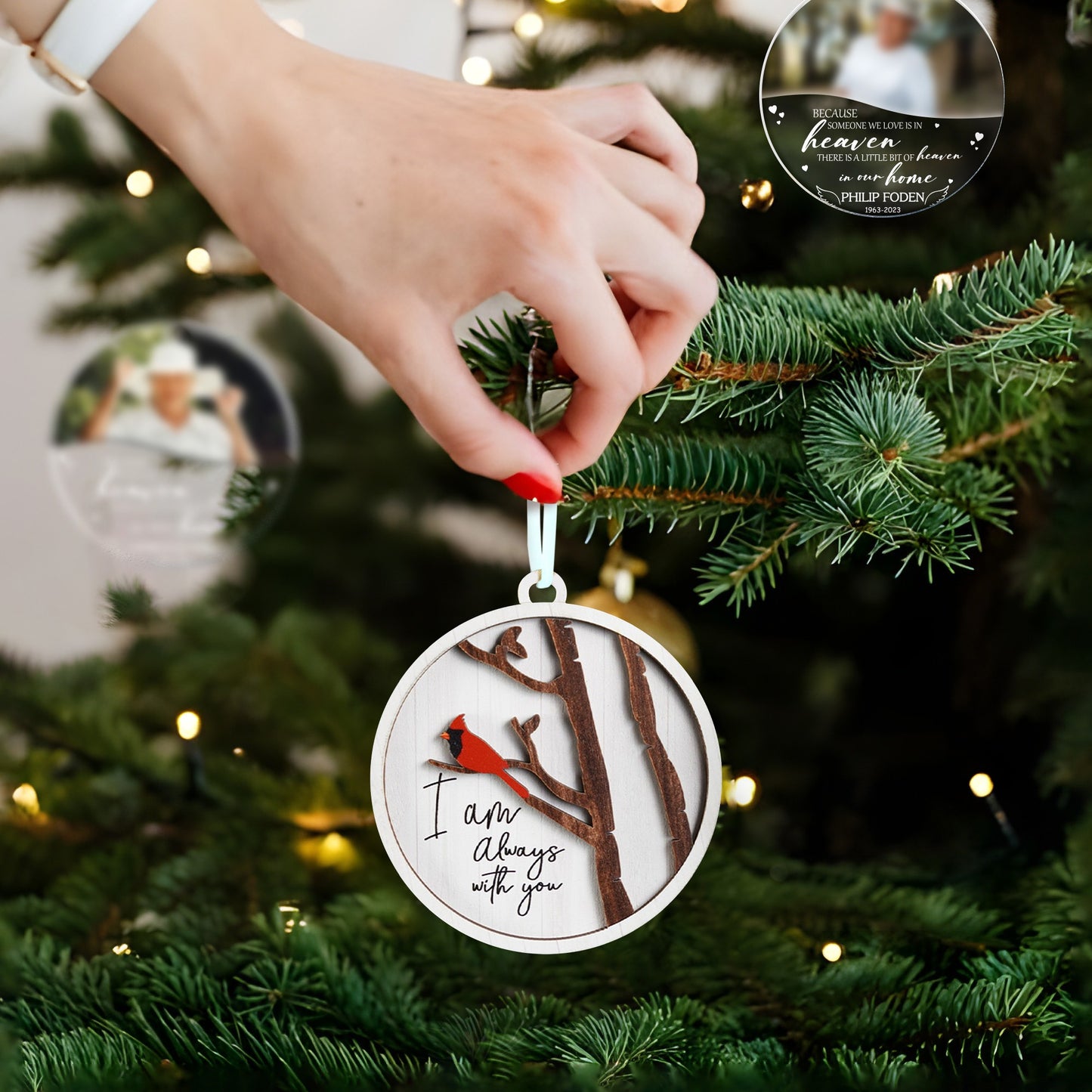 Netecom Memorial Cardinal Ornament for Christmas Tree – Remembrance Gift for Loved Ones