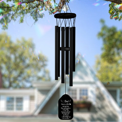 Netecom Memorial Wind Chimes for Dad – Wooden Chimes with Heartfelt Poem and Tree of Life Design, Thoughtful Sympathy Gift for Father, Grief Support and Memorial Decor for Home or Garden
