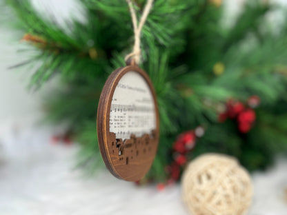 Netecom Religious Christmas Ornament – “O Little Town of Bethlehem” Wooden Ornament Gift