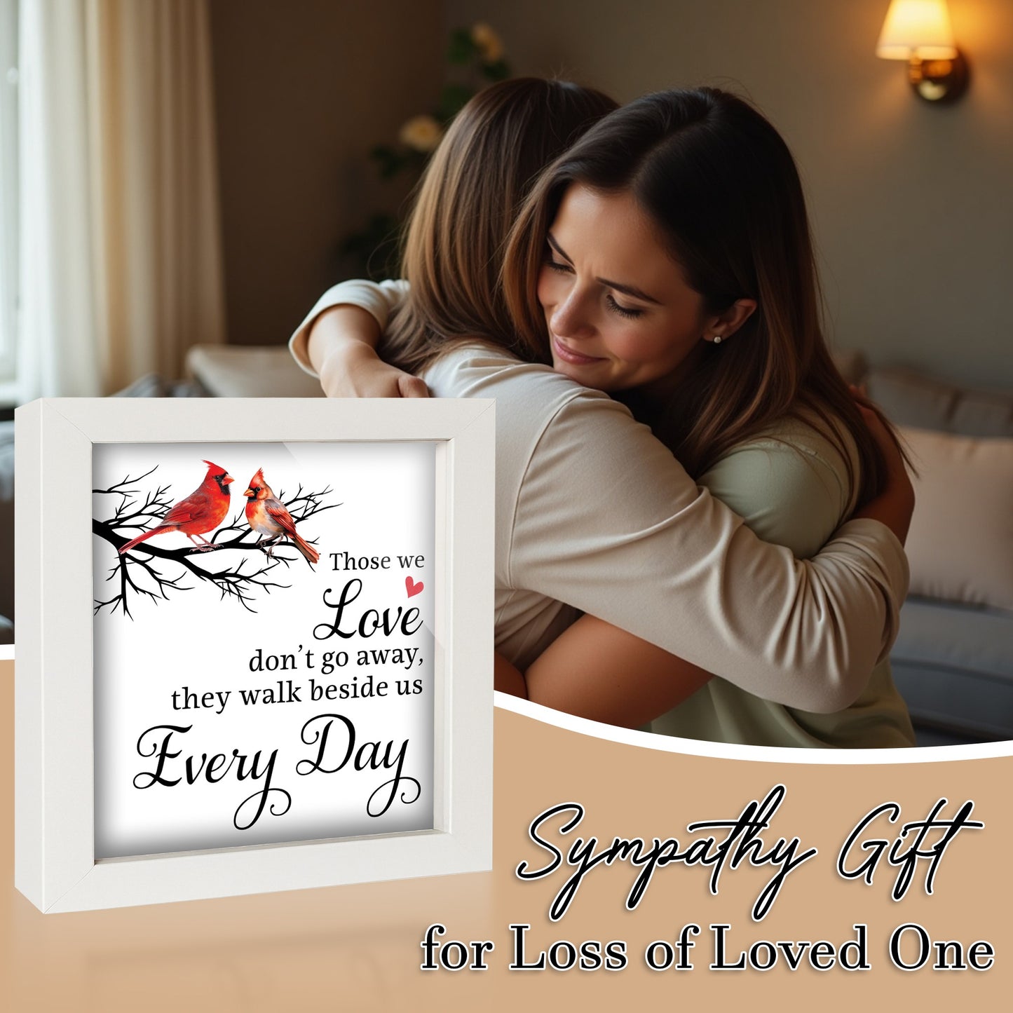 Netecom Cardinal Memorial Gift Frame & Keepsake Set, Remembrance Sympathy Gift for Loss of Loved One, "Always With You