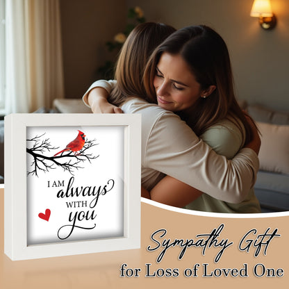 Netecom Memorial Frame Gift – “I Am Always With You” Cardinal Keepsake Set with Ornament, Keychain & Message Card