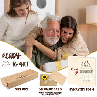 Netecom Personalized Sympathy Wind Chimes for Daughter – Walnut Wooden Memorial Gift with Tree of Life & Crystal Beads