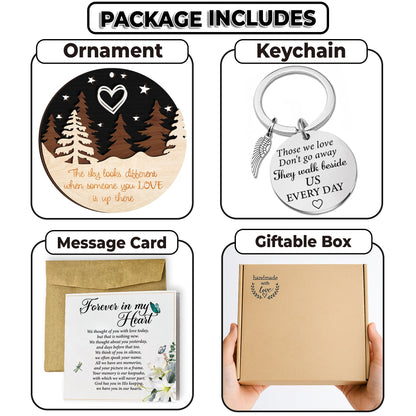 Netecom Merry Christmas Memorial Ornament Set – The Sky Looks Different When Someone You Love Is Up There Gift Box