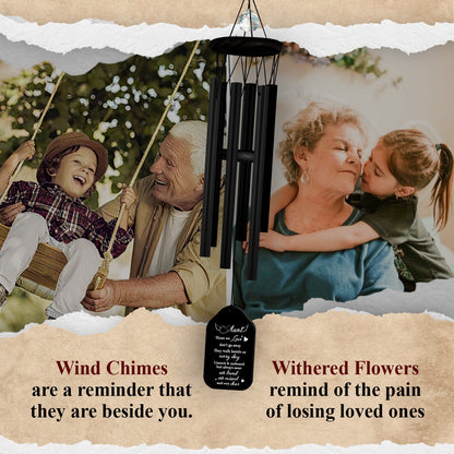 Netecom Personalized Memorial Wind Chimes for Aunt – Custom Wooden Chimes with Tree of Life & Heartfelt Poem