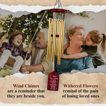 Netecom Personalized Memorial Wind Chimes for Dad – Custom Walnut Wooden Chimes with Tree of Life & Heartfelt Poem