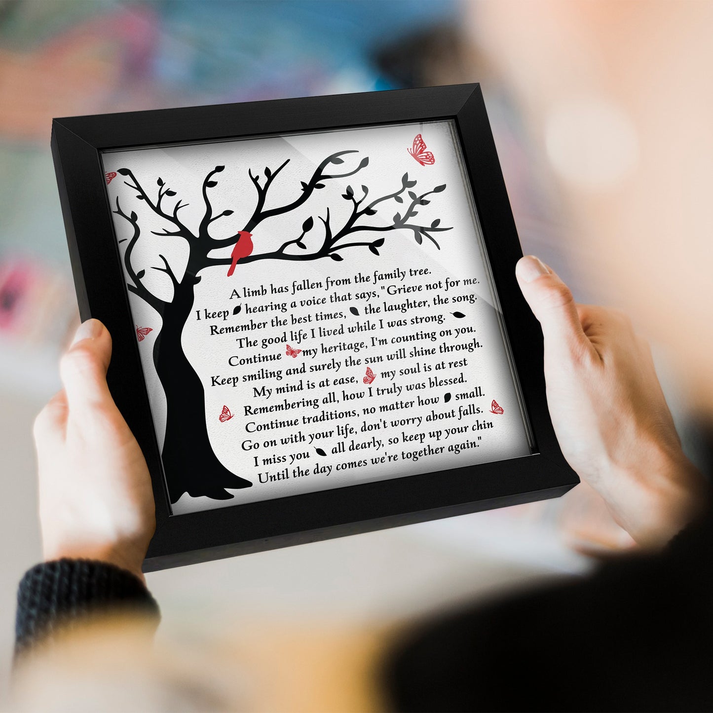 Memorial Frame Gift – Red Cardinal Remembrance Keepsake with Ornament, Keychain & Gift Box