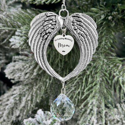 Netecom Christmas Memorial Angel Wings Ornament – In Loving Memory Mom Crystal Suncatcher Gift Box