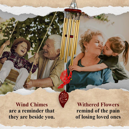 Netecom Memorial Wind Chimes – “Listen to the Wind and Think of Me” Cardinal Leaf-Shaped Personalized Sympathy Gift