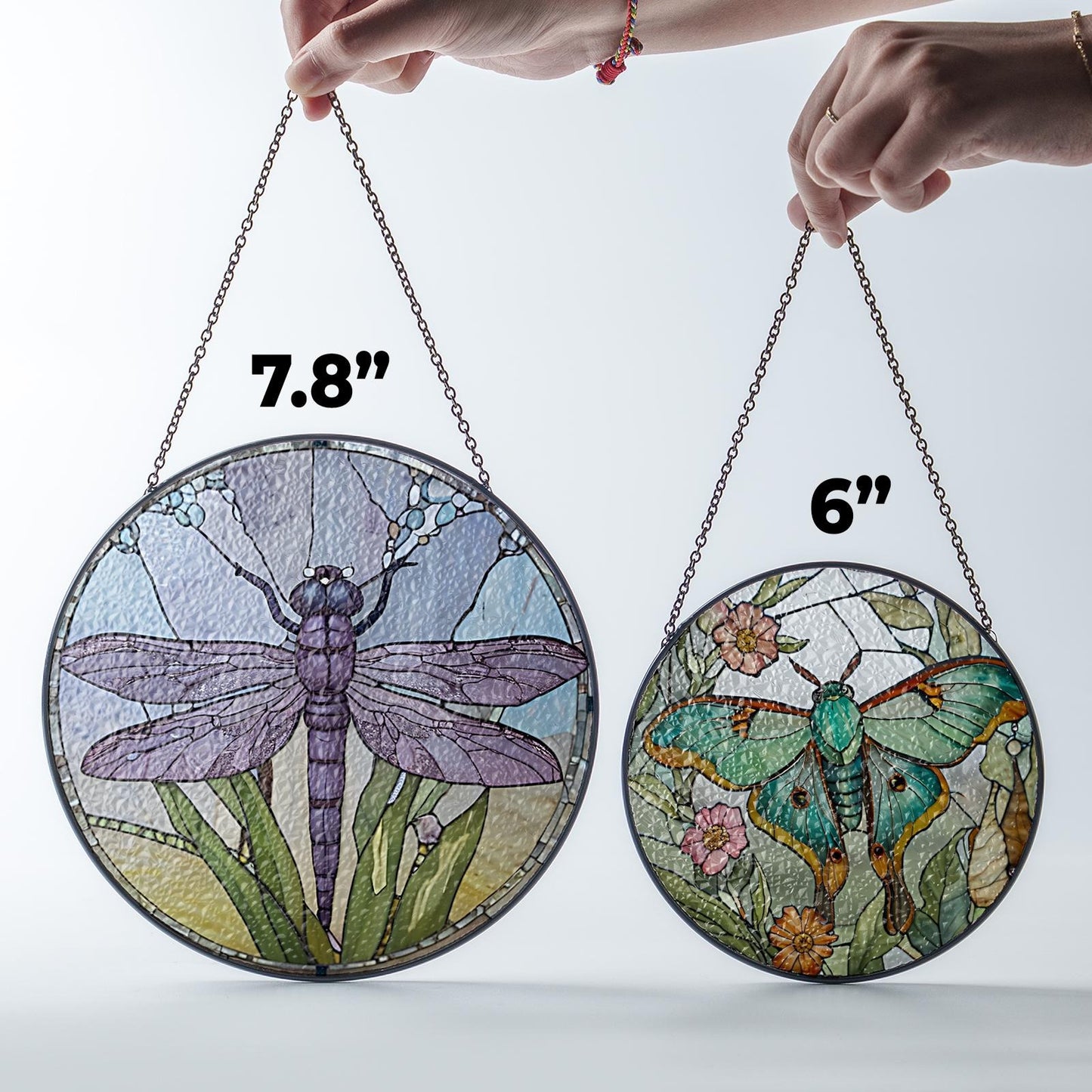 Netecom Dragonfly Celtic Stained Glass Suncatcher – Nature Window Hanging, Dragonfly Home Decor, Spring Garden Gift for Mom Grandma