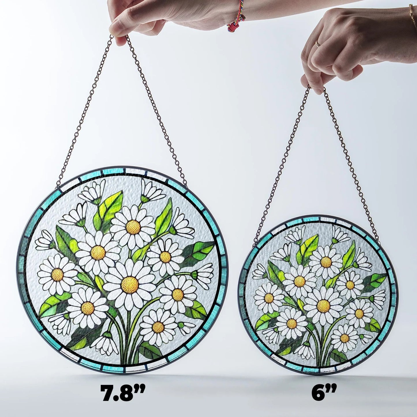Netecom Floral Birth Month Stained Glass Suncatcher – Window Hanging Ornament, Botanical Gift for Nature Lovers Mom Grandma