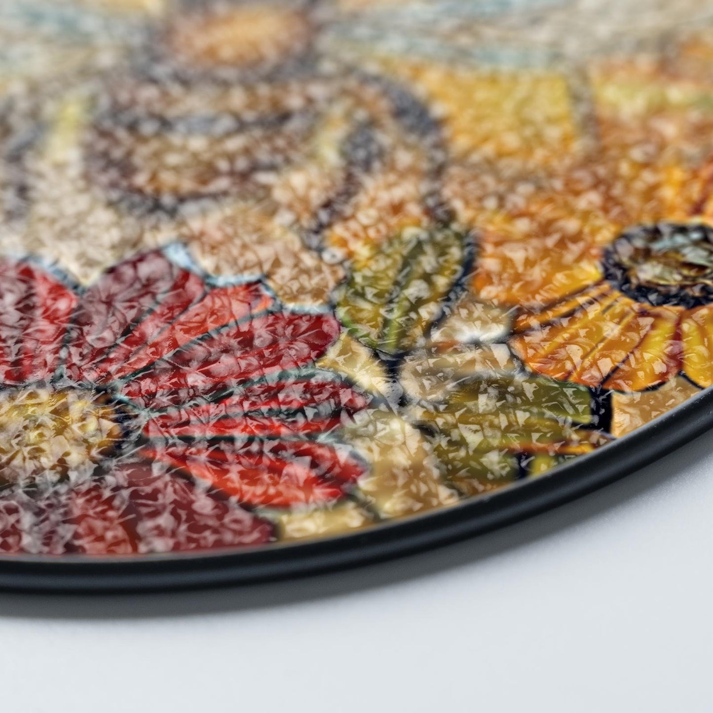 Netecom Bee and Flower Stained Glass Suncatcher – Honeycomb Window Hanging, Yellow Floral Home Decor, Mother’s Day Gift for Mom and Bee Lovers