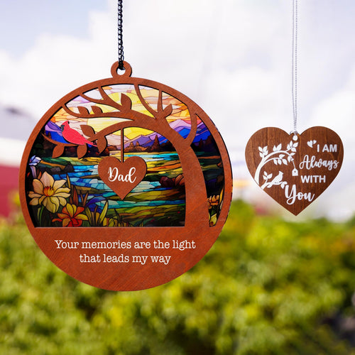Netecom Sympathy Suncatcher for Loss of Dad – Memorial Gift for Father in Heaven, Always in My Heart