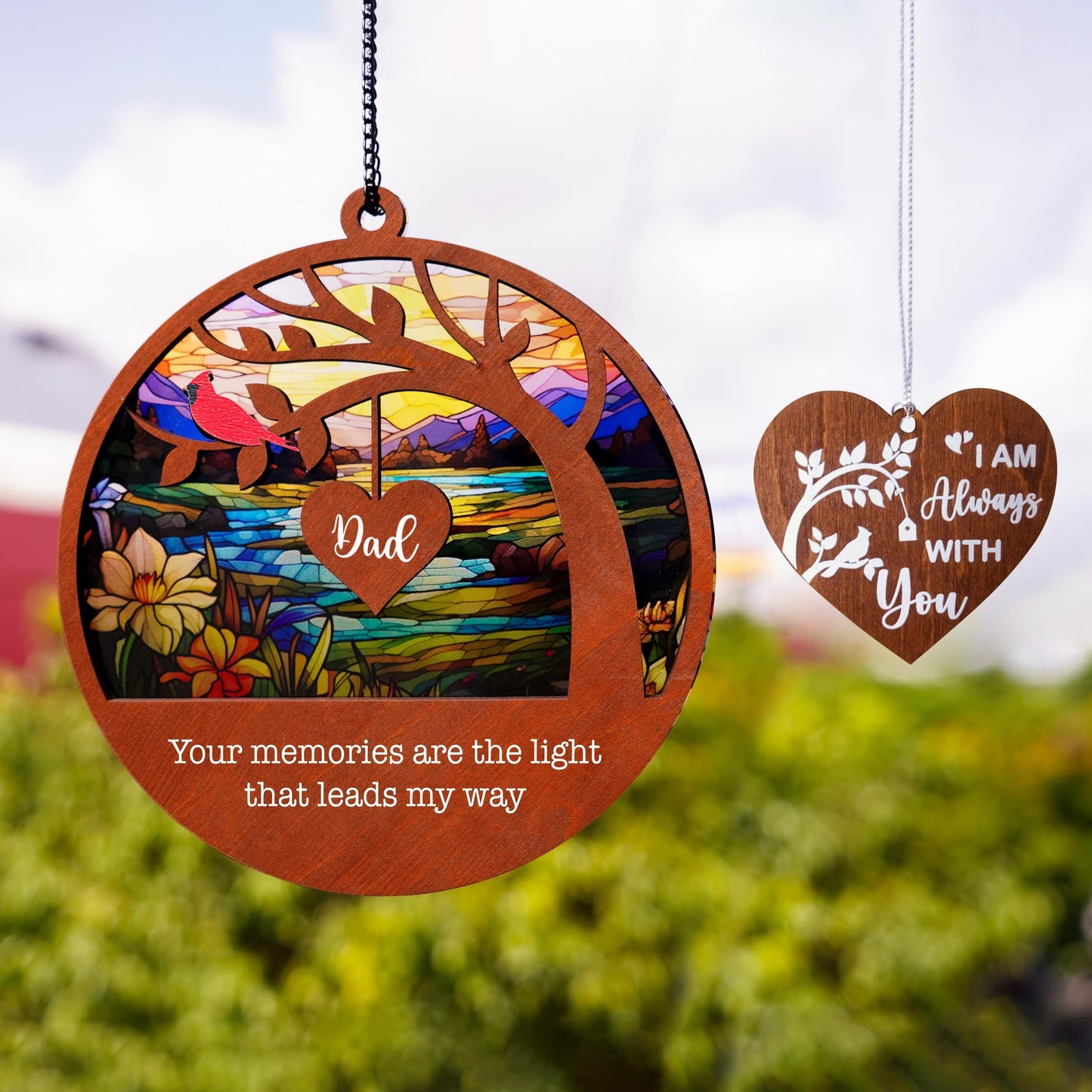 Netecom Sympathy Suncatcher for Loss of Dad – Memorial Gift for Father in Heaven, Always in My Heart