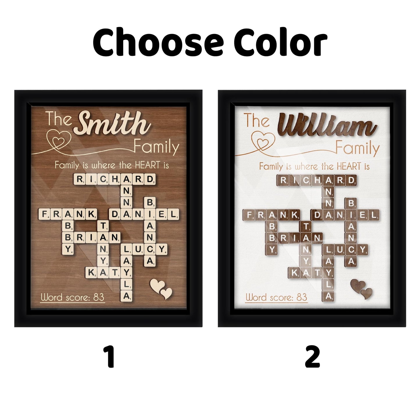 Netecom Scrabble Family Name Frame Personalized Custom Family Letter Tile Family Crossword Scrabble Keepsake Acrylic Cover