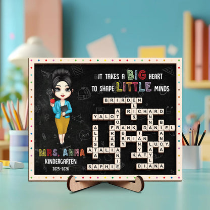 Netecom Personalized Teacher Appreciation Scrabble Frame Custom Student Name Sign Teacher Gift for Classroom Teacher Keepsake Kindergarten Teacher Gift